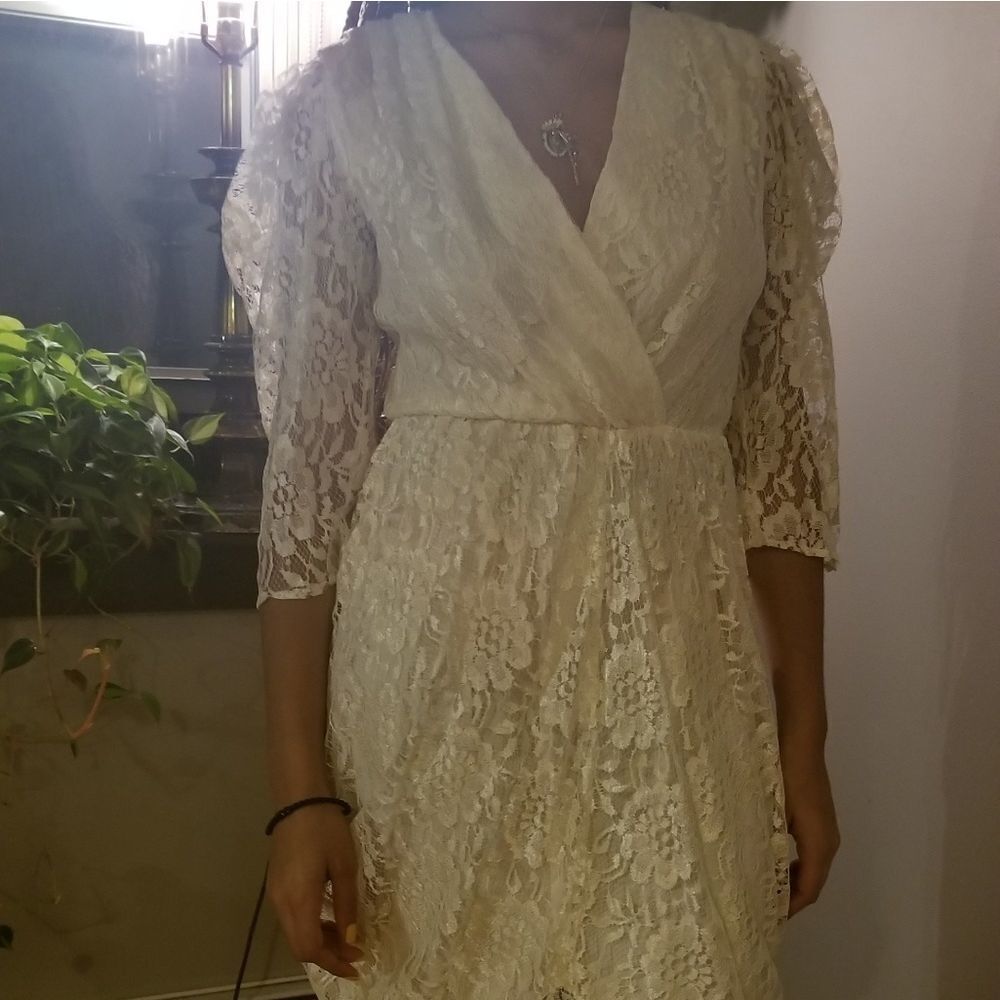 Vintage off white lace dress